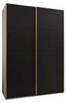 Armoire Lux 1 Noir - Doré - Blanc - Largeur : 170 cm