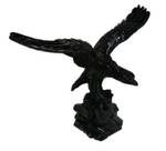 Skulptur Adler Schwarz Marmoroptik Schwarz - Kunststoff - Stein - 40 x 31 x 21 cm