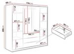 Kleiderschrank LIZANDRO Schwarz - Holzwerkstoff - 58 x 200 x 196 cm