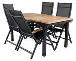 Panama Gartenset Tisch Schwarz - Massivholz - 152 x 74 x 90 cm