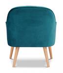 Fauteuil scandinave - LOUKIA Bleu - En partie en bois massif - 70 x 82 x 70 cm