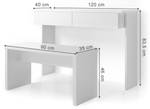 Schminktisch Azur mit Sitzbank Weiß - Holzwerkstoff - 120 x 83 x 40 cm