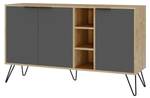 Buffet Clara Gris - Bois manufacturé - 36 x 83 x 142 cm