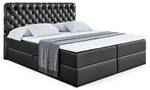 Boxspringbett BOXI8 Hochglanz Schwarz - Breite: 140 cm - H4