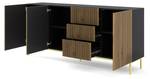 Sideboard RAVENNA F SB200 3D3D Schwarz - Braun - Gold