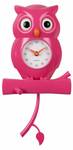 Horloge Hibou H37,5cm Rose foncé