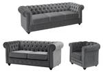 Ensemble canapé fauteuil  CHESTERFIELD Anthracite