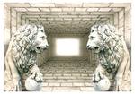 Fototapete Chamber lions of