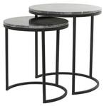 Set de 2 tables d'appoint ALFIO Noir - Métal - 49 x 54 x 49 cm