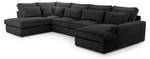 Ecksofa Burla U Schwarz - Holzwerkstoff - 176 x 93 x 398 cm