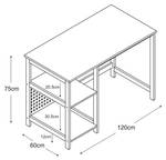 Schreibtisch Dønna Schwarz - Braun - Holzwerkstoff - Holz teilmassiv - 60 x 75 x 120 cm