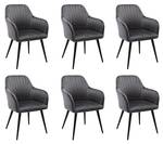 Chaise gondole ELEANA Anthracite - Lot de 6