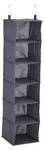 Hängeregal Kleiderschrank 6 Fächer Grau - Holzwerkstoff - Papier - Textil - 30 x 139 x 30 cm
