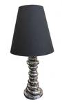 lampe 76cm galets argentés abatjour noir Gris - Céramique - 35 x 76 x 35 cm
