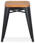 Tabouret Bas PEPINO Noir - Métal - 40 x 45 x 40 cm