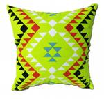 Coussin motif tribal vert 45*45 Vert - Textile - 45 x 45 x 12 cm
