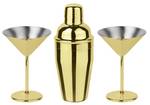 Cocktail-Set BAR 3-teilig Gold - Naturfaser - 2 x 2 x 1 cm