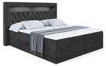 Boxspringbett - NOEL GOLD - LED Schwarz - Breite: 160 cm - H4