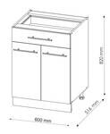 Armoire basse Fame-Line Anthracite - Blanc