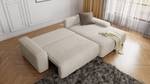 Ecksofa Luna mit Schlaffunktion, Cord Beige - Ecke davorstehend rechts