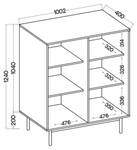 Highboard NEKSTO Braun - Holzwerkstoff - 101 x 124 x 40 cm