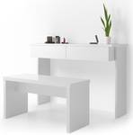 Schminktisch Azur mit Sitzbank Weiß - Holzwerkstoff - 120 x 83 x 40 cm