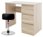 Schreibtisch 90x76x50 cm aus Holz Schwarz - Braun - Holzwerkstoff - 50 x 76 x 90 cm
