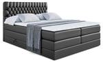 Boxspringbett DAISY KING Hochglanz Schwarz - Breite: 180 cm