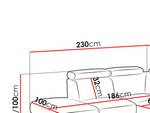 Ecksofa Boston 2RR1P mit Polsterhocker Hellbraun - Ecke davorstehend rechts