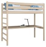 Hochbett N01 mit Schreibtisch Eiche Hell - 80 x 200 cm