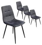 Lot de 4 chaises de salle à manger Gris - Bois manufacturé - 46 x 86 x 46 cm