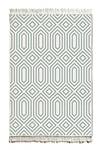 Teppichläufer 120 x 80 cm Grün - Weiß - Textil - 120 x 1 x 80 cm