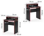 Bureau ordinateur Kron noir/rouge Set 4 Noir - Bois manufacturé - 60 x 87 x 60 cm