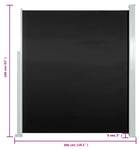 Seitenmarkise D3418 Schwarz - 300 x 1 x 160 cm