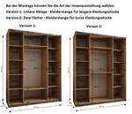 SCHWEBETÜRENSCHRANK LUX Schwarz - Gold - Weiß - Breite: 200 cm