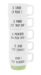 Coffret de 5 tasses pour la semaine Blanc - Porcelaine - 8 x 25 x 10 cm