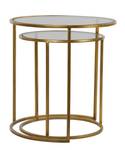 Beistelltisch Duarte Gold - Glas - 50 x 52 x 50 cm