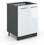 Meuble bas de cuisine Fame-Line 35533 Anthracite - Blanc brillant