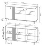 Kommode 165 MADICI + led Braun - Grau - Holzwerkstoff - 40 x 82 x 165 cm