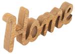 Holzfigur Schriftzug Home Braun - Massivholz - 28 x 12 x 3 cm