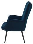 Ohrensessel mit Hocker Gunar Blau - Metall - 73 x 96 x 78 cm