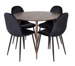 Essgruppe Plaza 28 (5-teilig) Schwarz - Massivholz - 100 x 75 x 100 cm