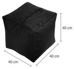 Sitzsack-Hocker Pouf "Cube" 40x40x40cm Schwarz