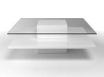 Table basse ISANIA Blanc - Verre - 100 x 38 x 100 cm