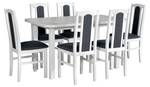 Esszimmer Set Bos 7 7-teilig Grau - Weiß - Holzwerkstoff - 140 x 96 x 80 cm