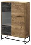 Vitrinenschrank DARK SC93 2D Beige - Holzwerkstoff - Kunststoff - 93 x 133 x 39 cm