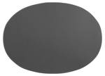 Leder Tischset, KANON oval, grau/grey Grau - Echtleder - 34 x 1 x 47 cm