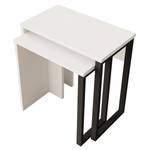 Lot de 2 tables basses gigognes Vesanto Noir - Blanc