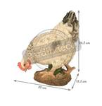 Pickende wei脽e Huhnfigur aus Harz