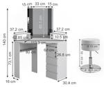 Eckschminktischset Tilda Weiß - Holzwerkstoff - 113 x 140 x 63 cm